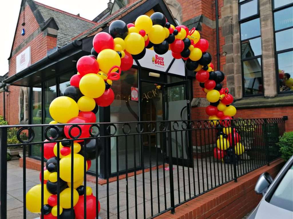 Balloon arch for nursery in Burntwood, Staffs