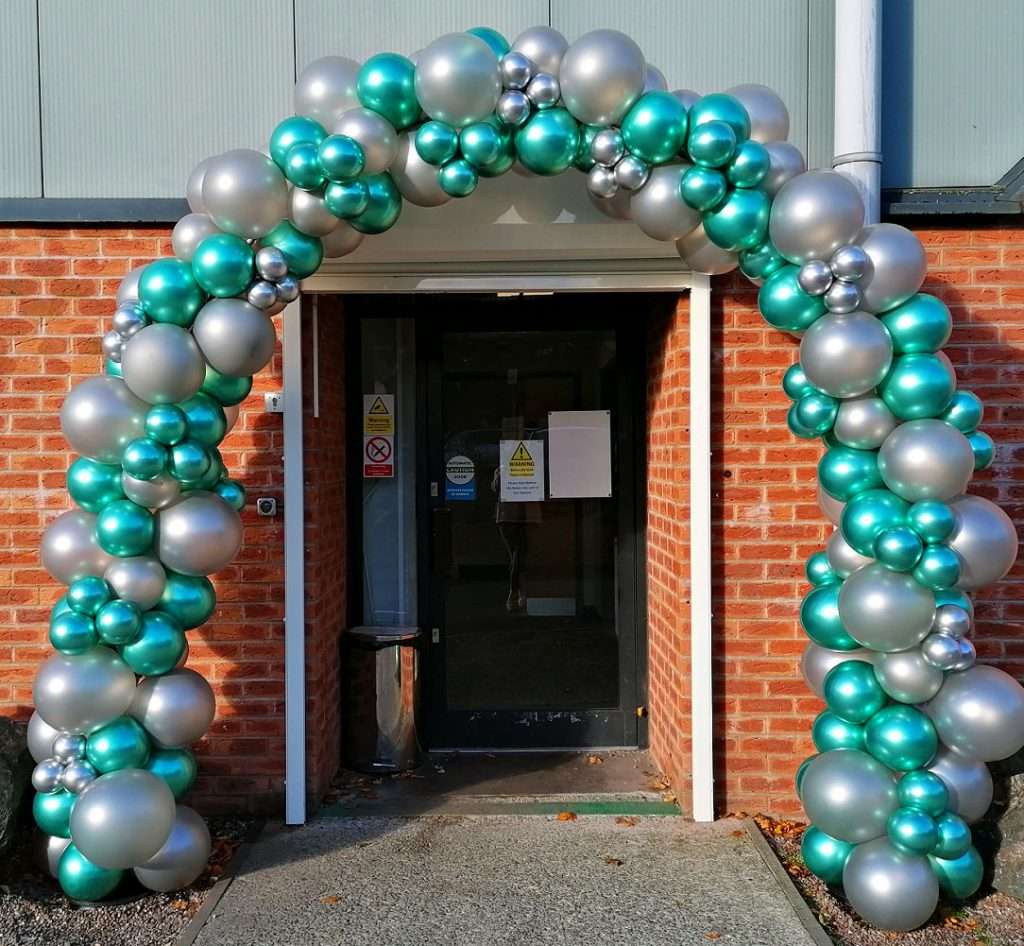 Balloon arch for business 10th birthday celebration - Stafford