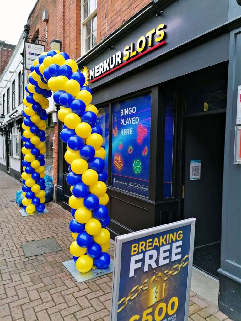 Store entrance balloon arch for promotion - Lichfield, Staffordshire