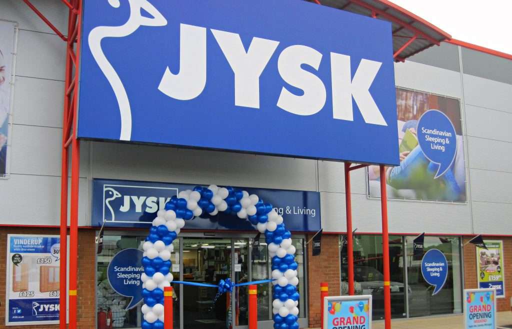 Balloon arch for store grand opening in Cannock, Staffordshire
