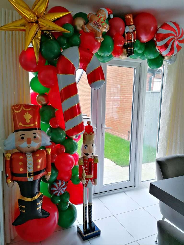 Christmas themed balloon arch - Staffordshire