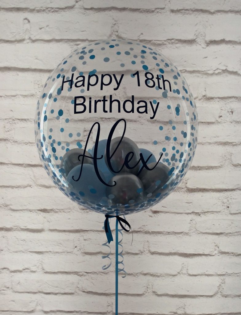 Personalised confetti print birthday balloon