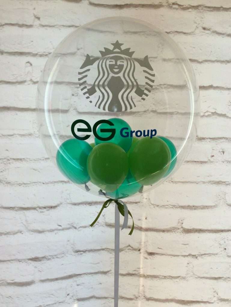 Personalised helium balloon with company logo