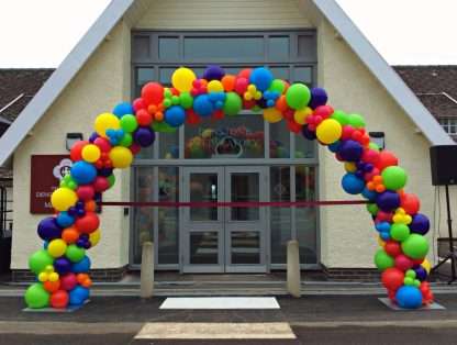 Balloon arch for new opening at Denstone College near Uttoxeter