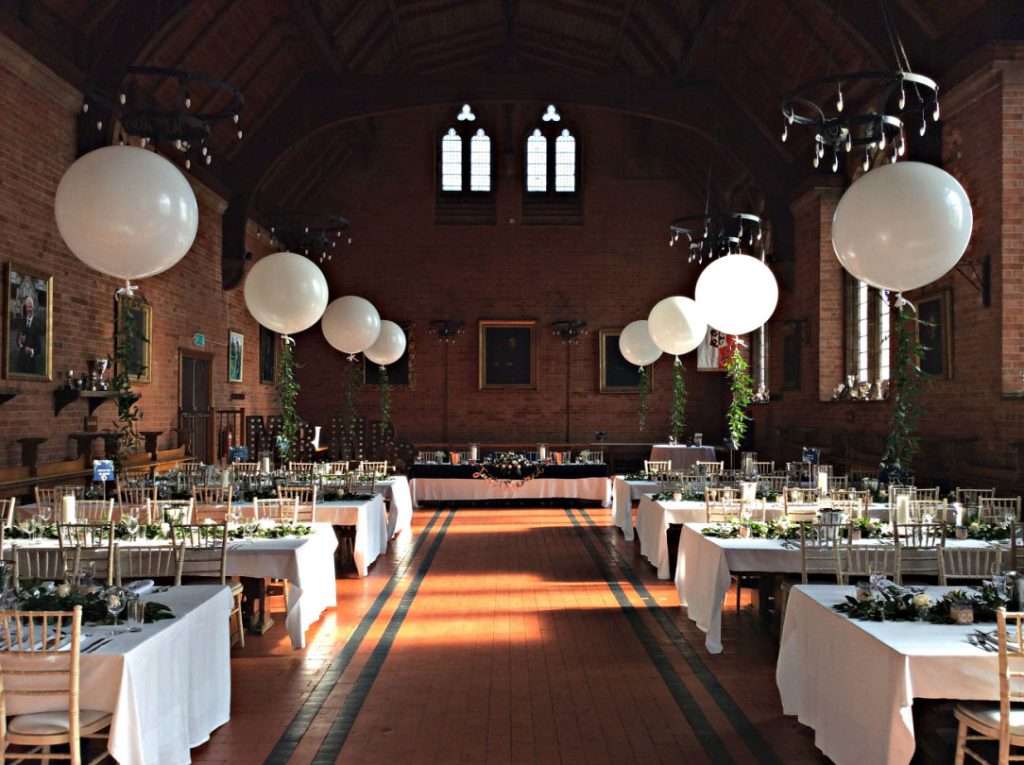 Giant wedding balloons at Denstone College