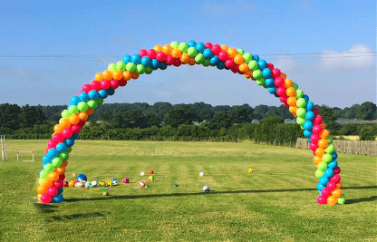 Giant balloon arch for garden party near Stafford