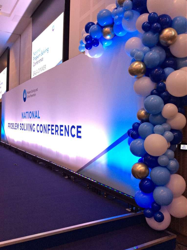 Balloon garland for conference at Hilton St George's Burton on Trent