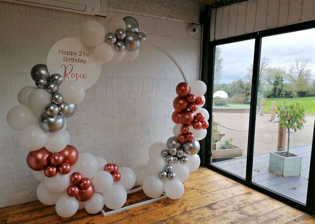 Balloon hoop for 21st birthday at Kingstone Golf Club
