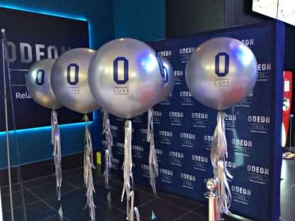 Balloons with logo for new opening of the Odeon Cinema Stafford