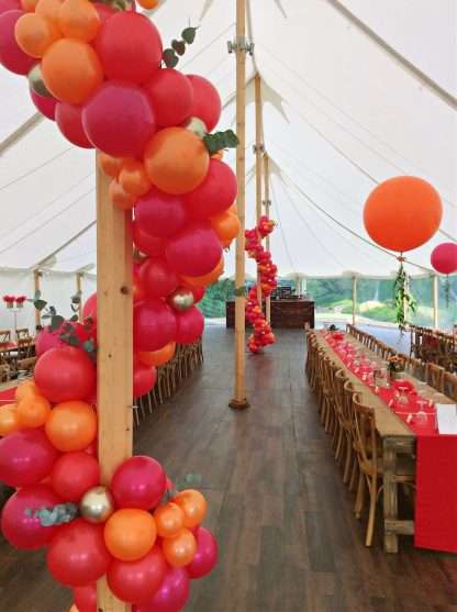 Balloon garland to decorate wedding marquee - Shropshire