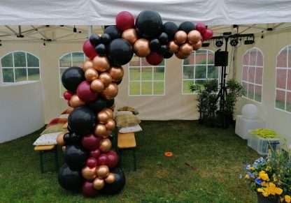 Balloon half arch for garden party Abbots Bromley