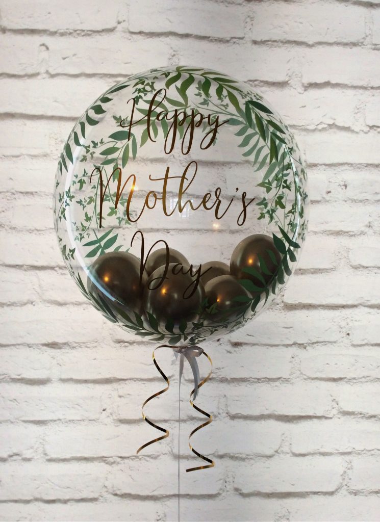 Personalised foliage print bubble balloon for Mother's Day