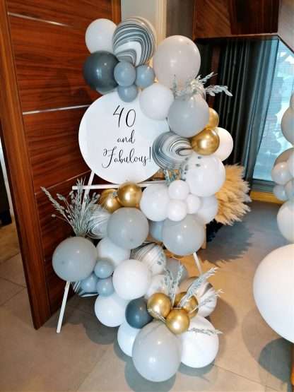 40th birthday personalised balloon easel - Stafford