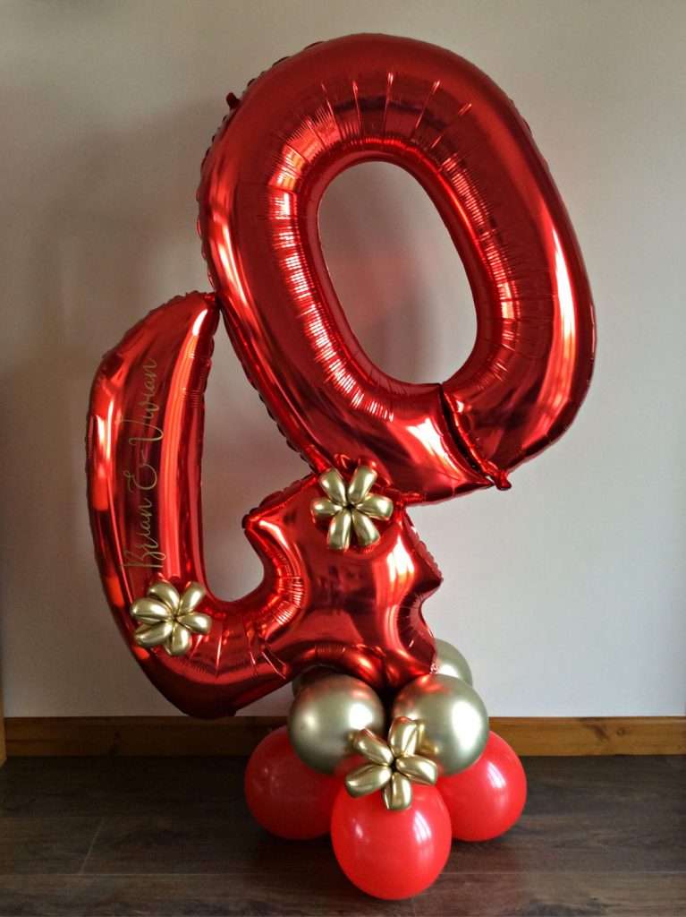number balloon design for ruby wedding