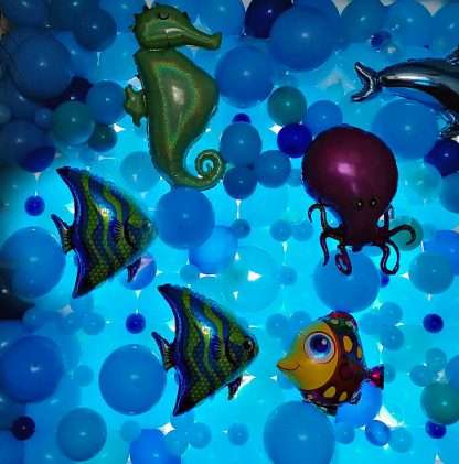 Under the sea themed balloon wall