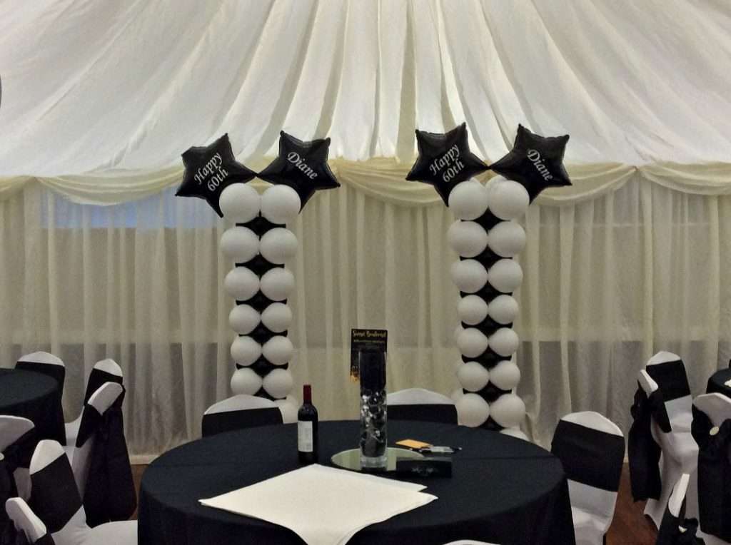 Birthday party balloon decoration for marquee in Uttoxeter