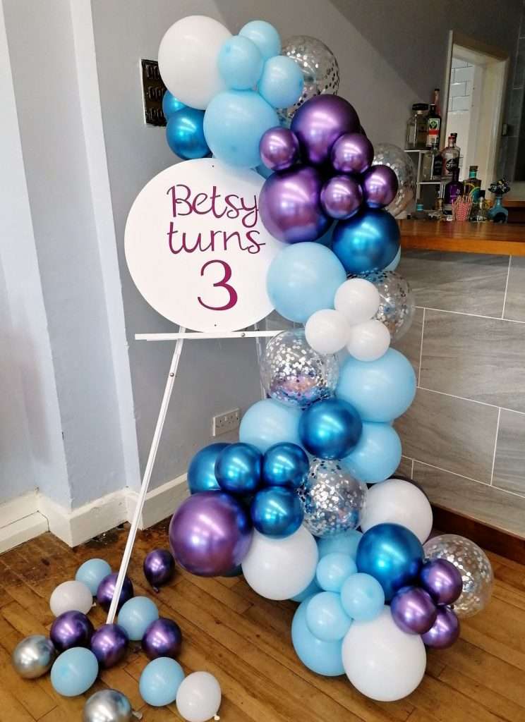 Frozen themed balloon display for children's birthday party - Staffordshire