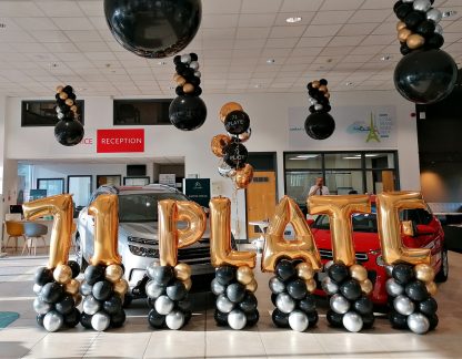 Giant balloon letters for car showroom event - Derby