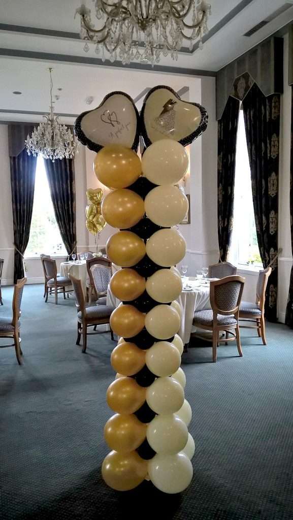 Balloon column for anniversary party at Brocton Golf Club