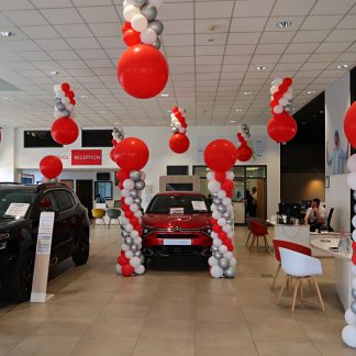 Balloon columns - car showroom promotional event