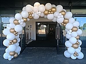 Organic balloon arch for school prom, Burton-on-Trent